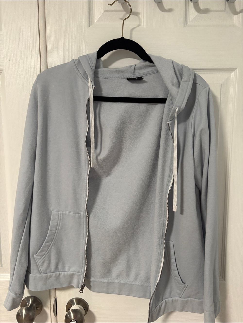 Eddie Bauer Light Blue Zip-Up Hoodie Sweater